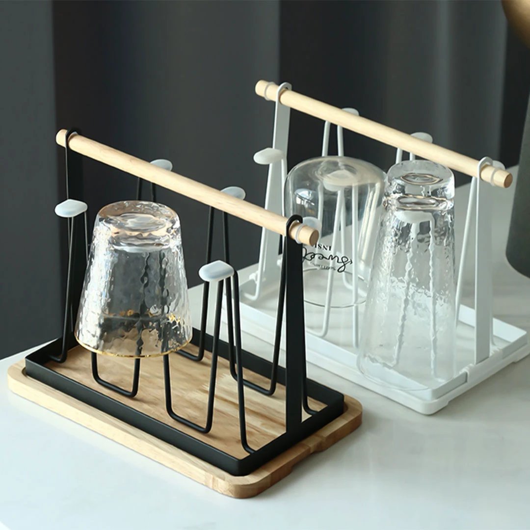 Luxury Iron Cup Glass Holder Rack Drinkware Dish Racks