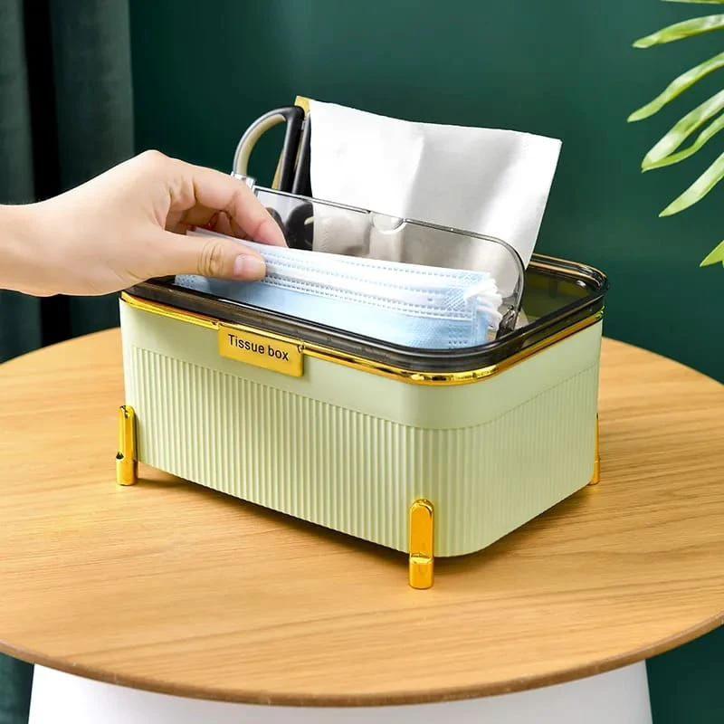 Luxury Multifunction Tissue Box Creative Desktop Storage Organizer for Makeup Pens & Remote Controls Tableware Facial Tissue Holders