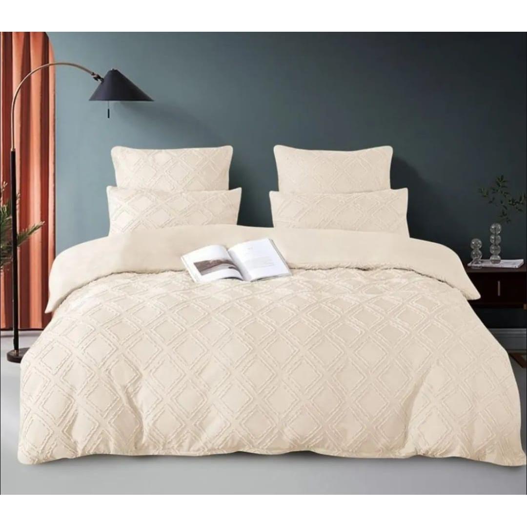 Luxury Tufted Wave Design Duvet Cover Set Soft & Breathable Microfiber