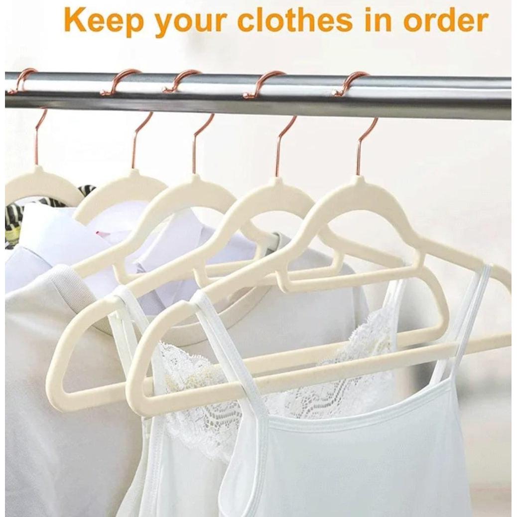 Luxury Velvet Premium Rose Gold Antislip Hangers 10pc Pack