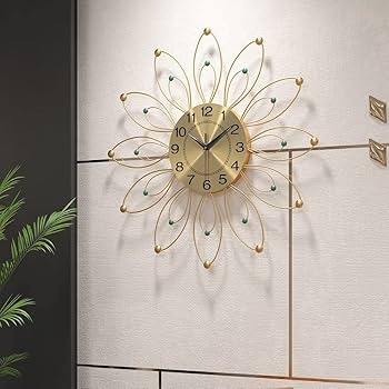 Luxury Wall Clock with Quartz Movement and Silent Operation for Home Décor