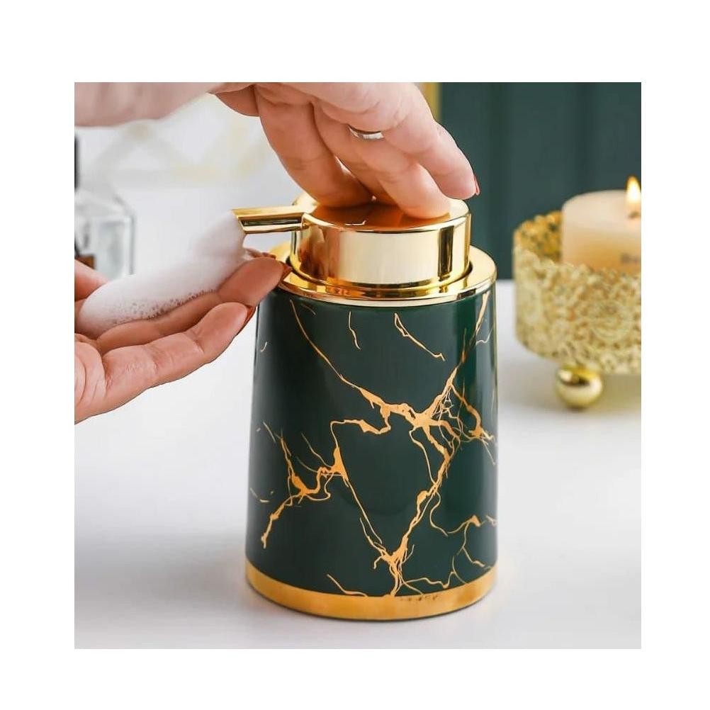 Marble Soap Dispenser | 400ml Hard Plastic Pump for Liquid Soap and Lotion | Elegant Bathroom and Kitchen Accessory