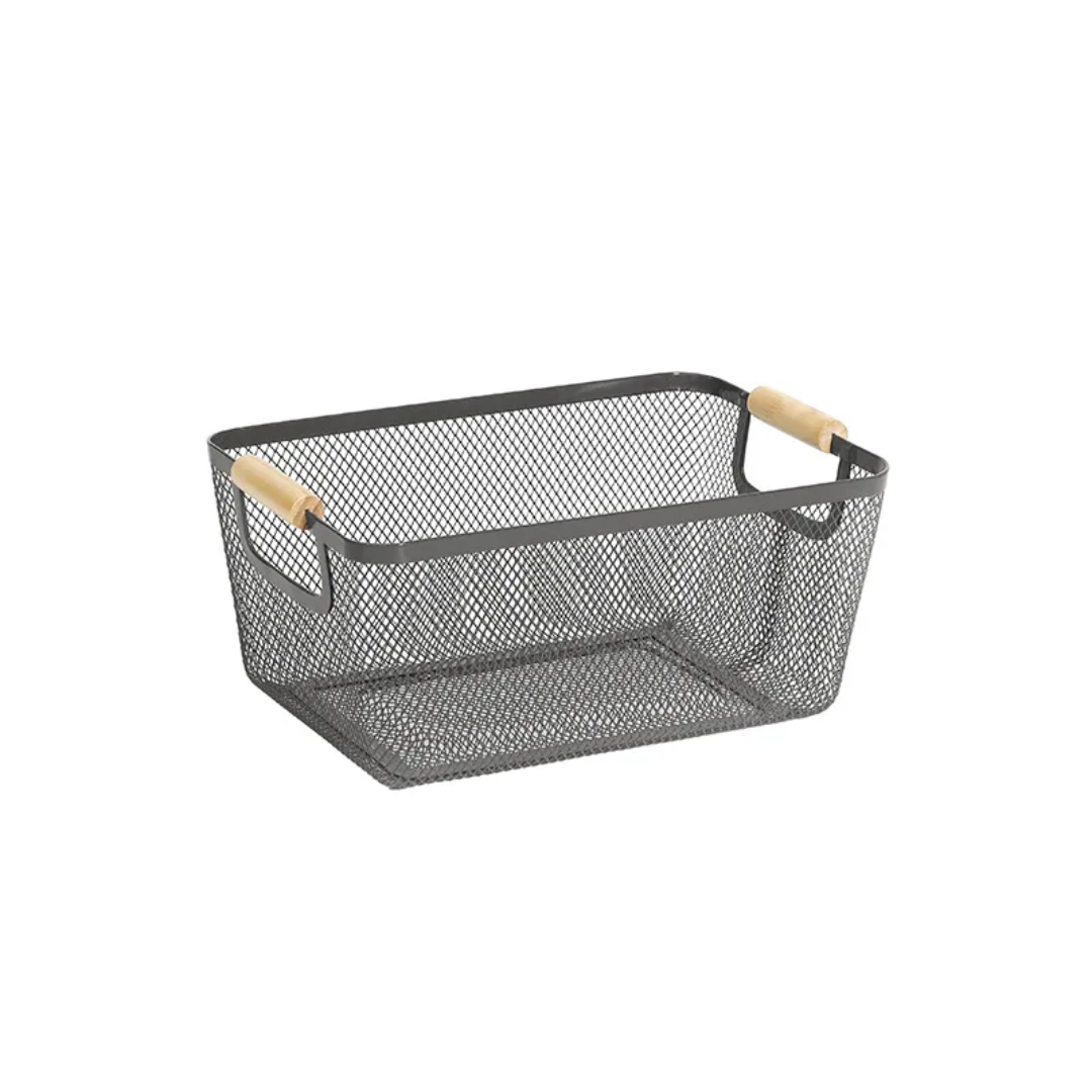 Metal Mesh Basket – Spacious Wire Storage for Shelves and Bathroom Organization