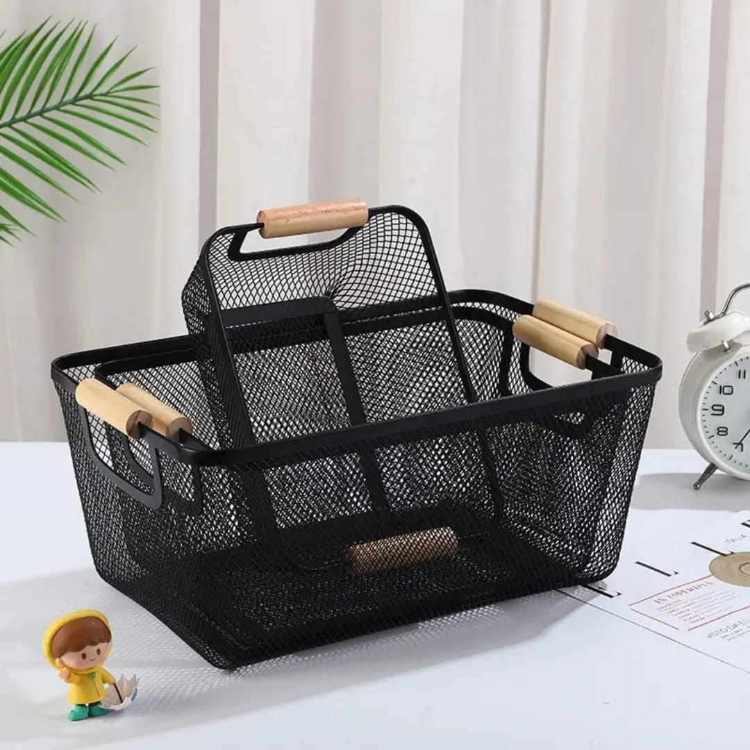 Metal Mesh Basket – Spacious Wire Storage for Shelves and Bathroom Organization
