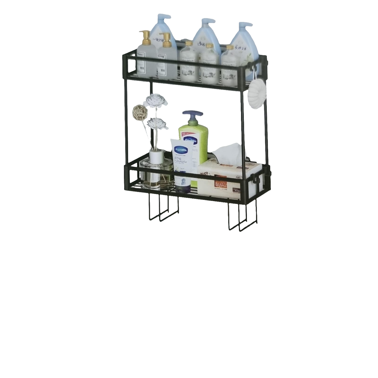 Metallic 2 Layer Over Toilet Storage Shelf Bathroom Organizer