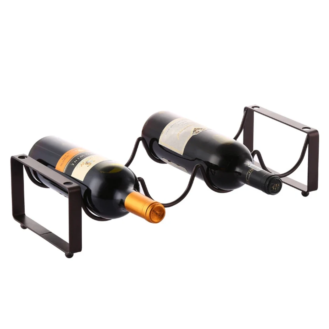 Metallic Carbon 4-Slot Wine Holder Tan Brown Wine holder Wine Bottle Holders
