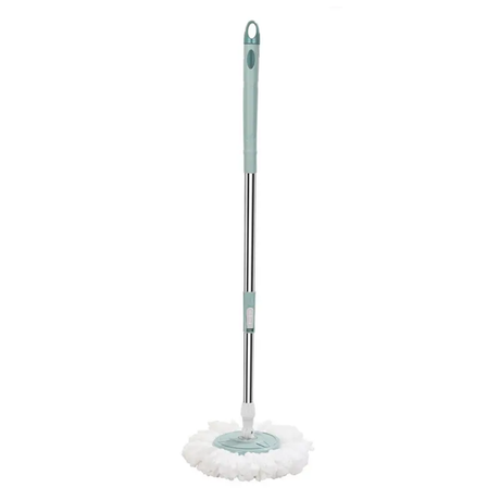 Metallic Magic Spin Mop with Bucket 360° Rotating Head, Wheels & Drain Hole.