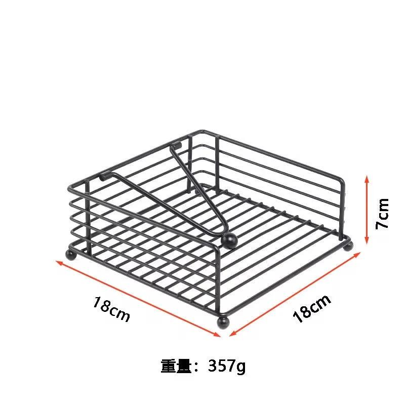 Metallic Serviette Holder with Weighted Arm – Black & Gold Napkin Dispenser Serviette holders Napkin Holders