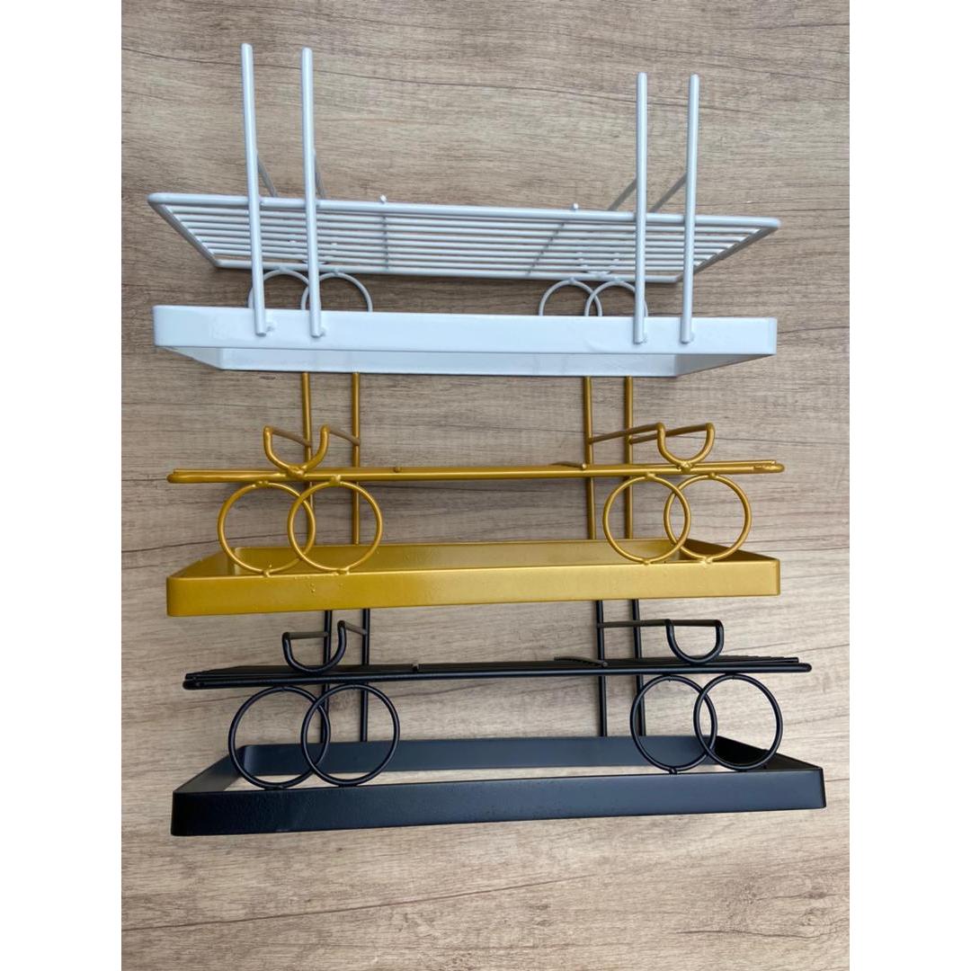 Metallic Space Saving Versatile Toilet/Bathroom Storage Rack Organizer | Black, Gold, Pink, White – 34cm x 15cm x 16cm