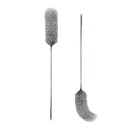Microfiber Duster with Extra Long Telescopic Pole Bendable, Washable & Lint Free for High Reach Cleaning