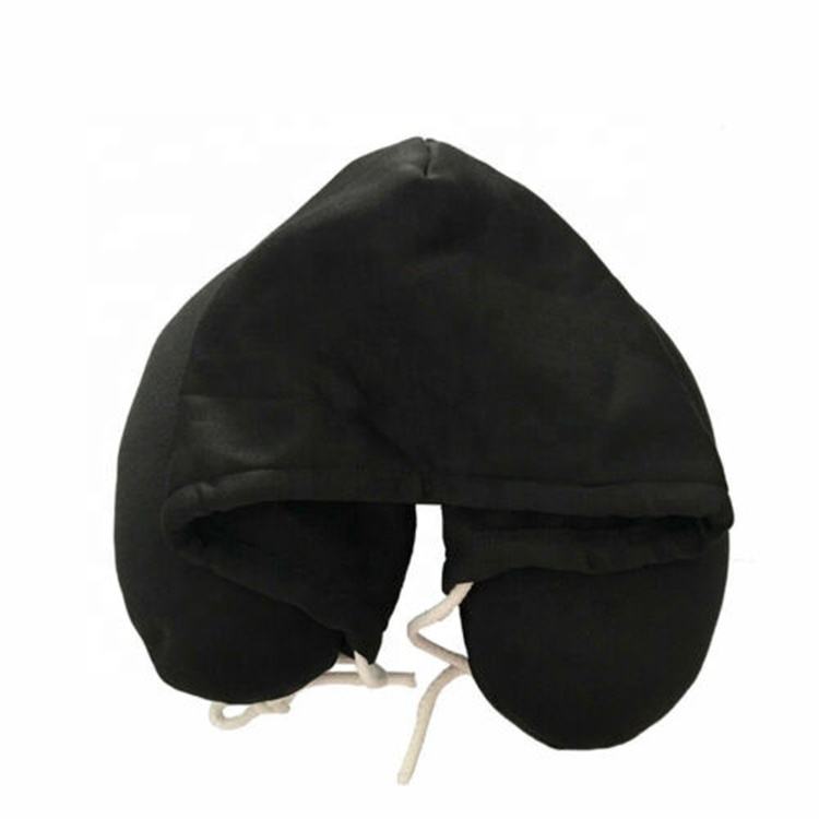 Microfiber Memory Foam Travel Neck Pillow with Hoodie
