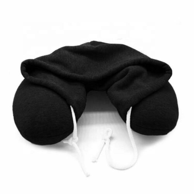 Microfiber Memory Foam Travel Neck Pillow with Hoodie