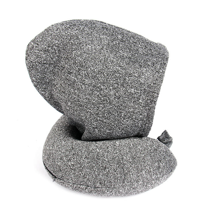 Microfiber Memory Foam Travel Neck Pillow with Hoodie