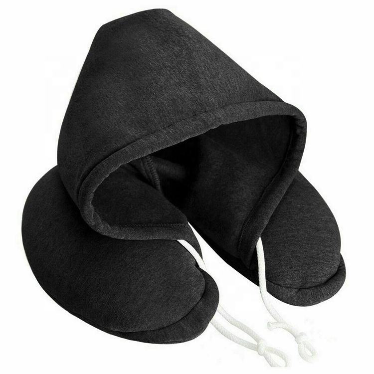 Microfiber Memory Foam Travel Neck Pillow with Hoodie