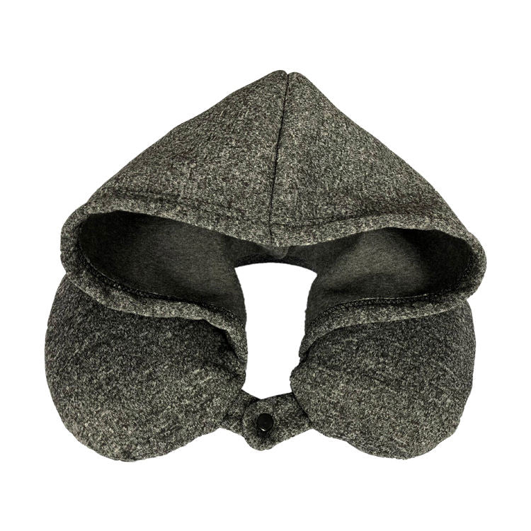 Microfiber Memory Foam Travel Neck Pillow with Hoodie