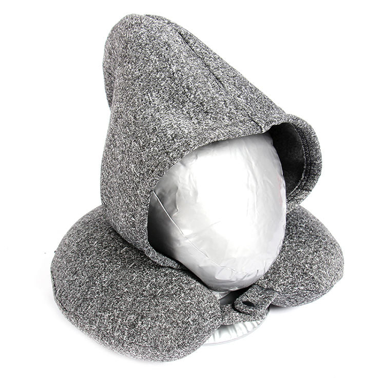 Microfiber Memory Foam Travel Neck Pillow with Hoodie