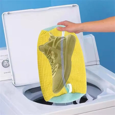Microfiber Shoe Washing Machine Bag โ Anti-Deformation Chenille Laundry Pouch