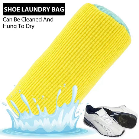 Microfiber Shoe Washing Machine Bag โ Anti-Deformation Chenille Laundry Pouch