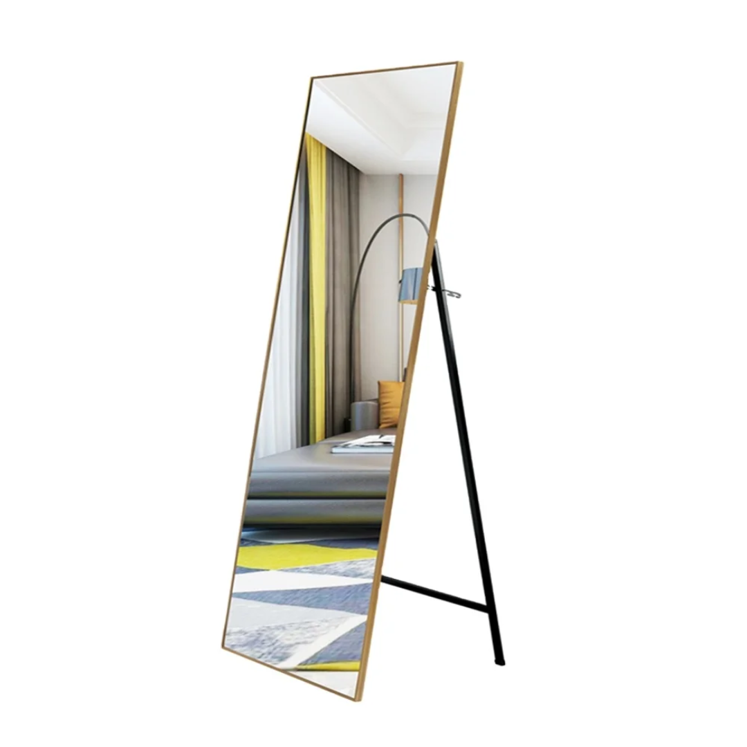 Minimalist Full Length Standing Mirror with Golden and black Frame