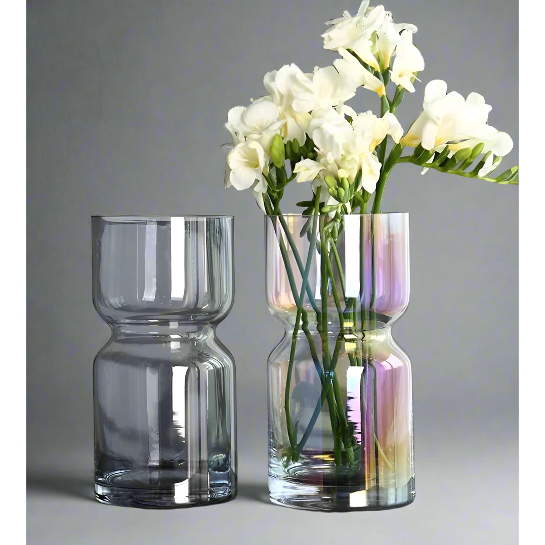Modern Creative Dark Glass Vase 35cm Elegant Decorative Vase for Home Decor Living Room Decor Vases