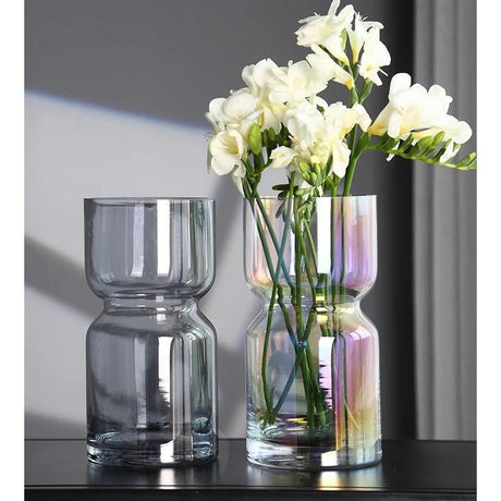 Modern Creative Dark Glass Vase 35cm Elegant Decorative Vase for Home Decor