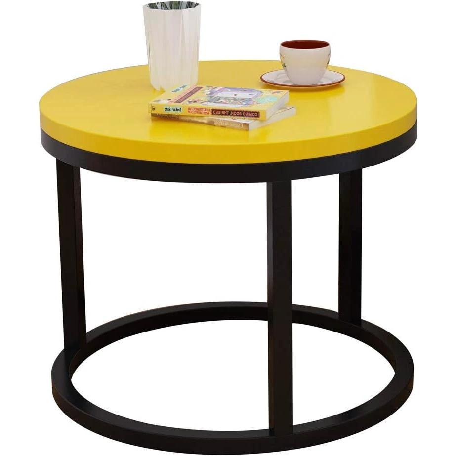 Modern Glass Nesting Tables Yellow & Black Glass Tabletops Coffee Tables Coffee Tables