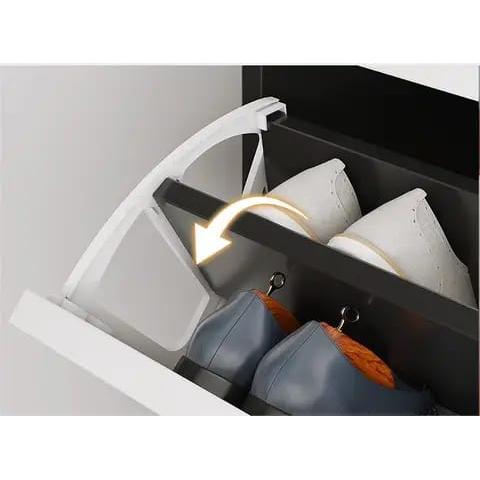 Modern Marble Effect Bucket Flip Shoe Cabinet | Space-Saving High Capacity Shoe Rack | Multi-Layer Minimalist Hallway Organizer | Stylish Porch Furniture