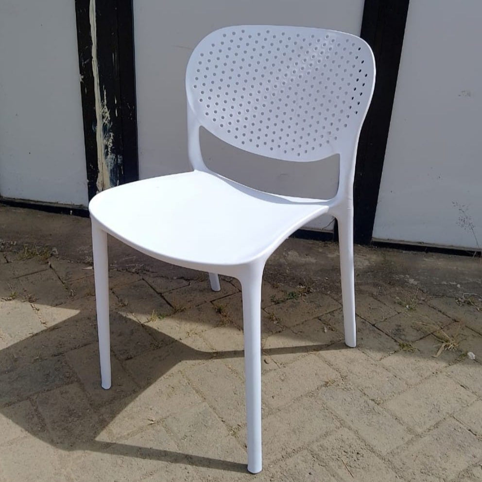Modern Perforated Plastic Chair Lightweight & Stackable