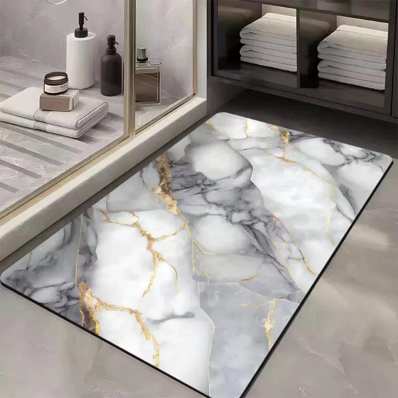 Modern Super Absorbent Anti-Slip Diatom Mud Bathmat – 50x80cm | Fast-Dry Rubber-Backed Bathroom Mat Bath Mats & Rugs