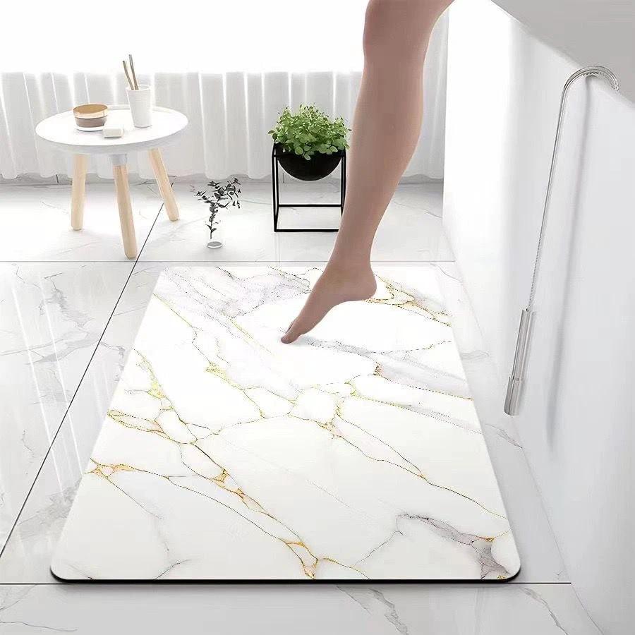 Modern Super Absorbent Anti-Slip Diatom Mud Bathmat – 50x80cm | Fast-Dry Rubber-Backed Bathroom Mat Bath Mats & Rugs