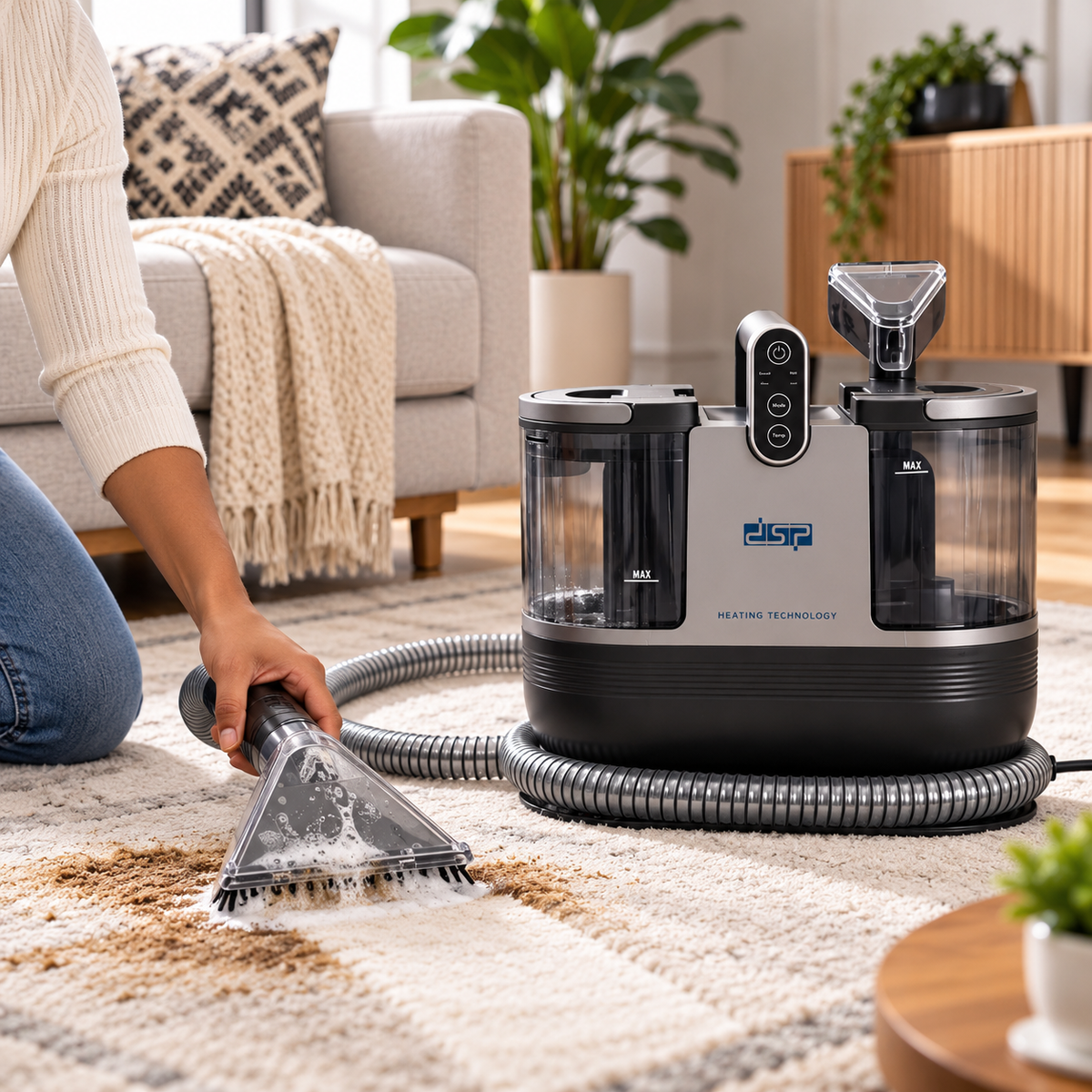 1700W Carpet and Sofa Spot Cleaner with Steam Function