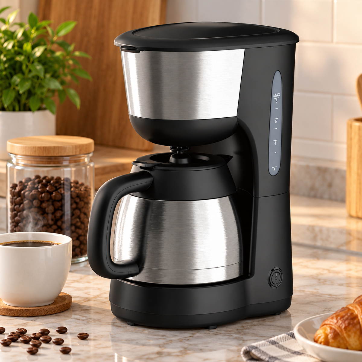 1L Drip Coffee Maker 900W – Black