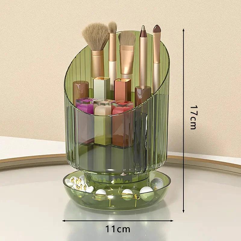 Mulfunctional Rotatable Makeup Brush Bucket Storage Box | Portable Multifunction Dust Proof Large Capacity Desktop Organizer | Lipstick Storage Makeup Organizers Cosmetic Tools