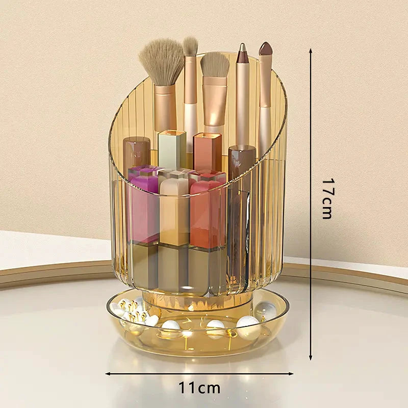 Mulfunctional Rotatable Makeup Brush Bucket Storage Box | Portable Multifunction Dust Proof Large Capacity Desktop Organizer | Lipstick Storage Makeup Organizers Cosmetic Tools