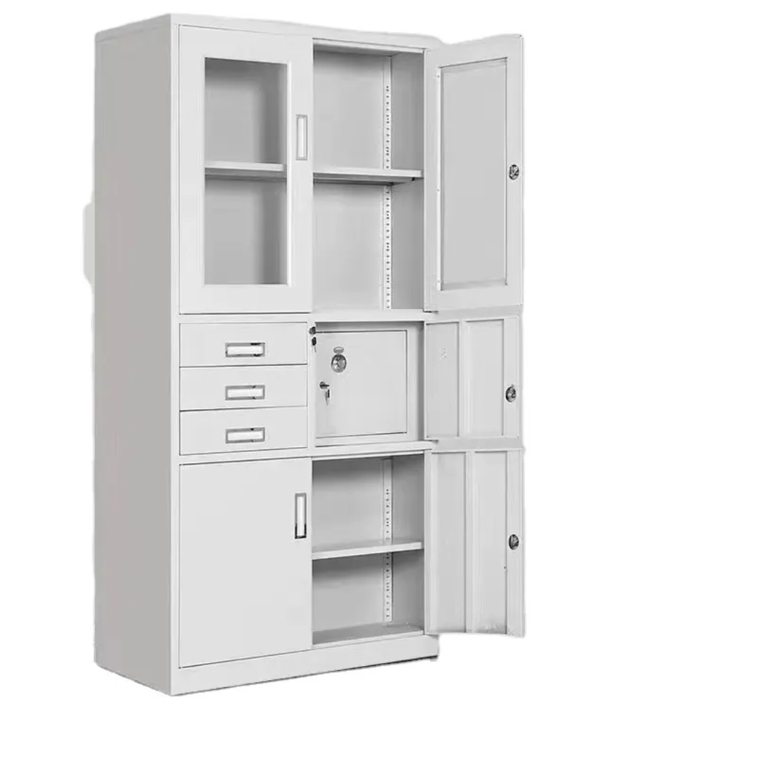Multi-Compartment Office Filing Cabinet with Lock