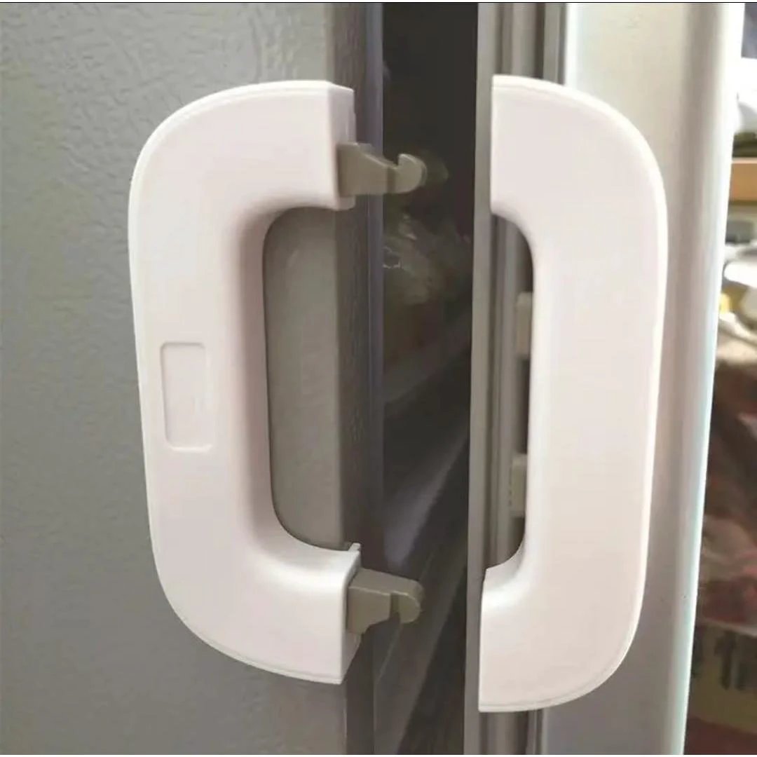 Multi Function Safety Lock for Refrigerators and Cabinets – Keyed Latch Design Safety Cabinet Locks