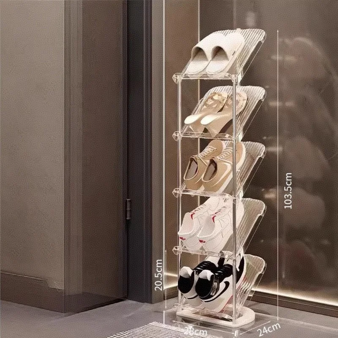 Multi Layer Shoe Shelf Organizer – Stackable Transparent Shoe Tower