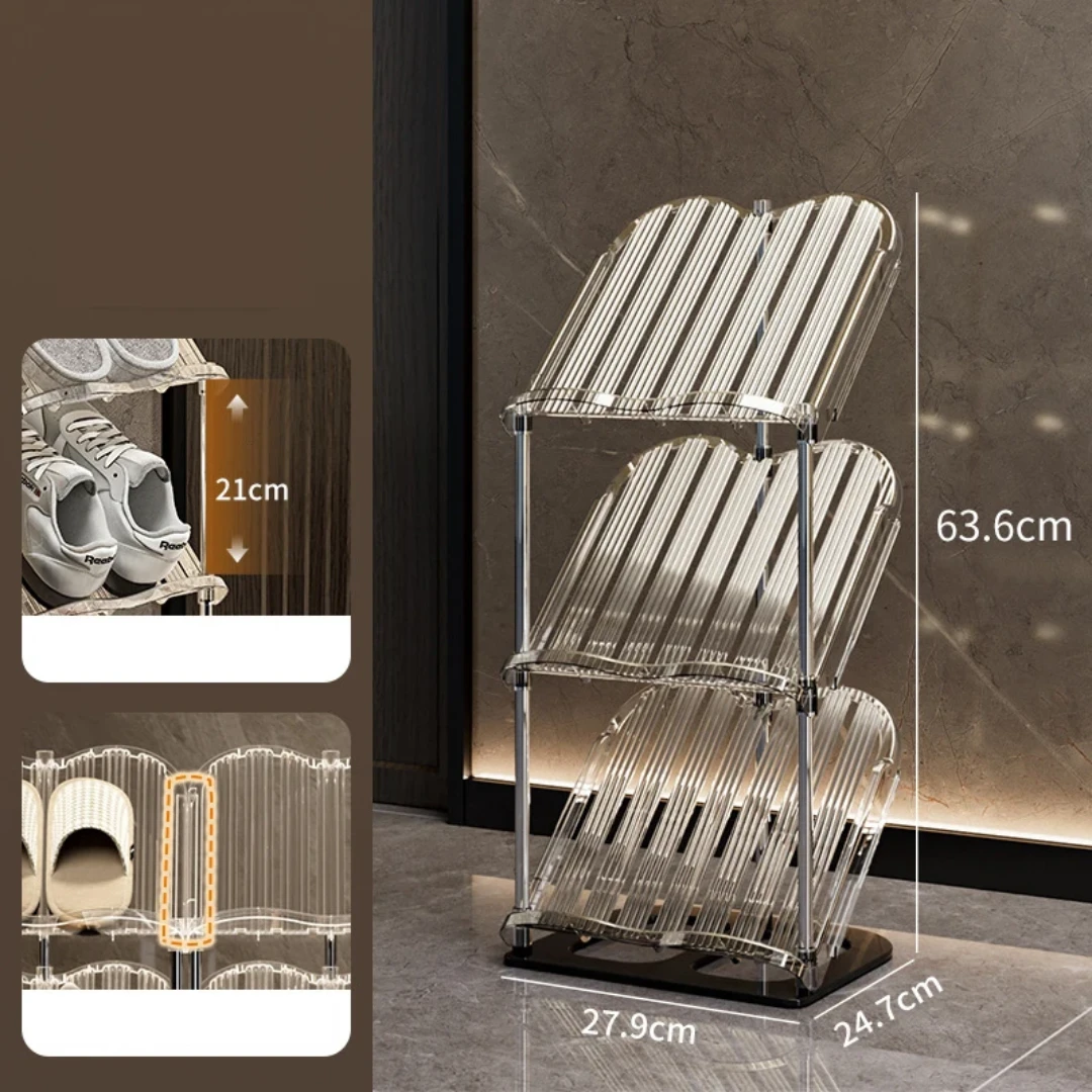 Multi Layer Shoe Shelf Organizer – Stackable Transparent Shoe Tower Shoe Organizers