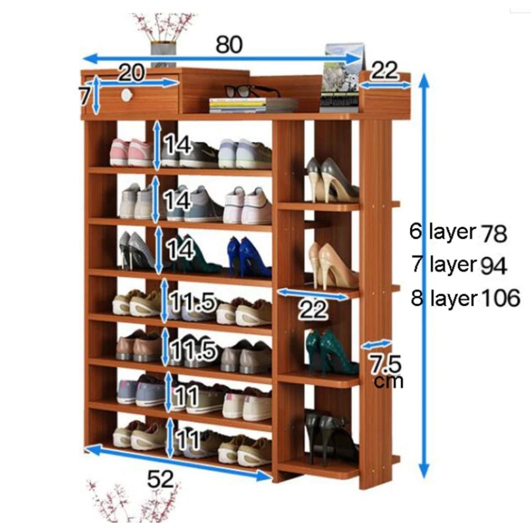 Multi layer Storage Organizer|Shoe Rack Dustproof & Space Saving with Heavy Duty Design (Dark Brown)
