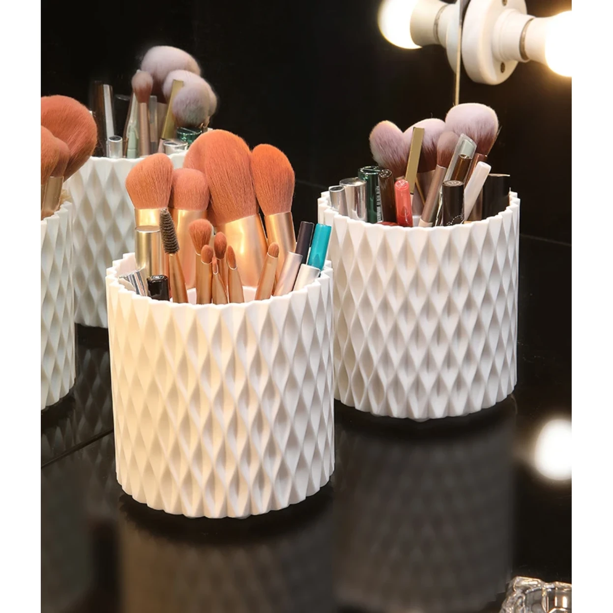 Multifunction 360° Rotating Organizer Holder for Makeup Brushes, Pens, and Desktop Storage Makeup Organizers Household Storage Caddies