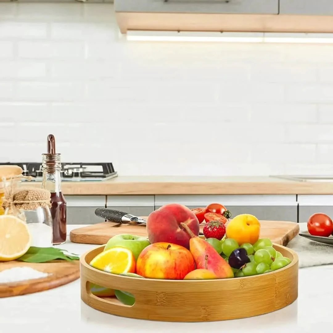 Multifunctional 4 in 1 Bamboo Tray Set Big Size, Versatile Kitchen Organizers Serving Ware Serving Trays