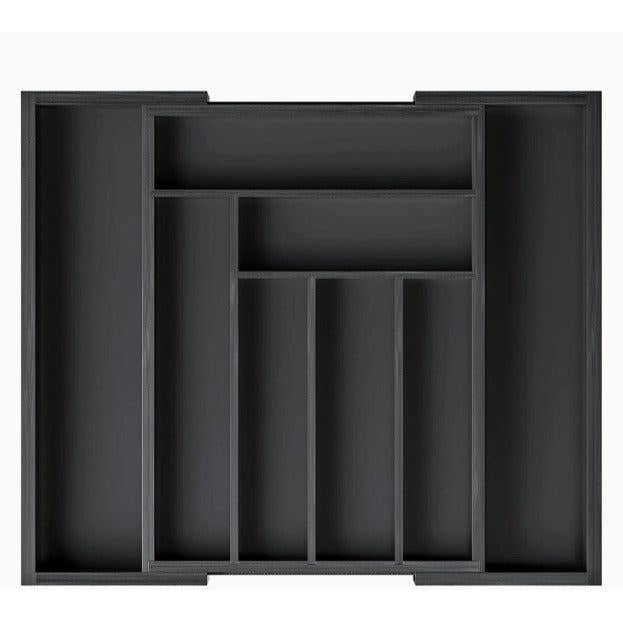 Multifunctional Expandable Bamboo Drawer Organizer Black