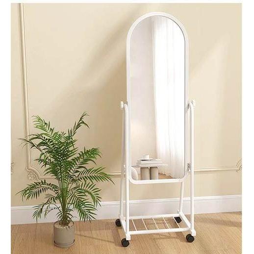 Multifunctional Portable Full Length Standing Dressing Mirror with Wheels | Black, White, Pink | Height: 160cm