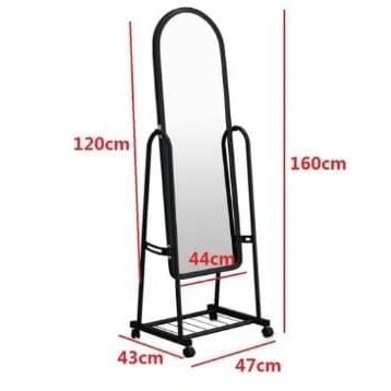 Multifunctional Portable Full Length Standing Dressing Mirror with Wheels | Black, White, Pink | Height: 160cm