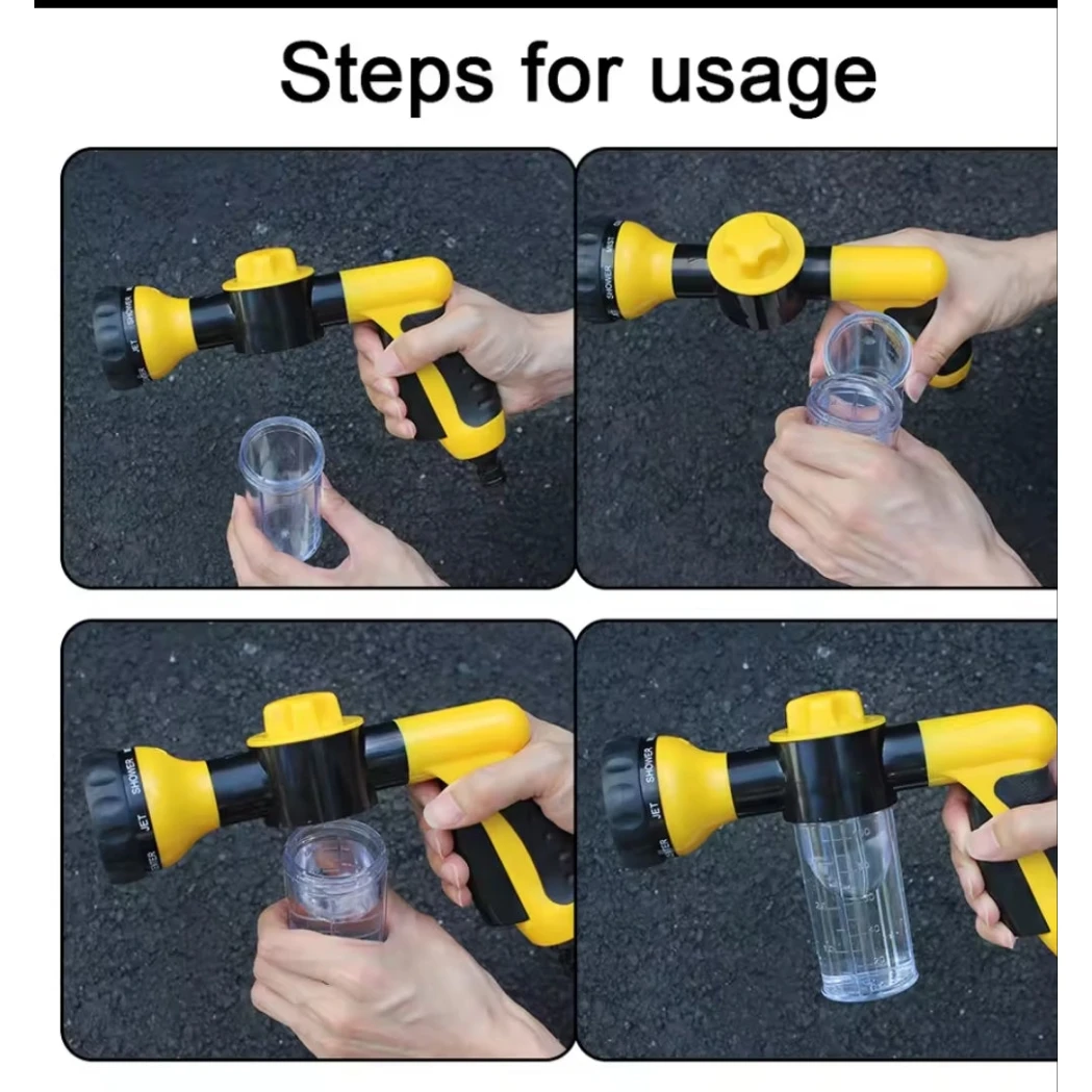 Multifunctional Portable Water Gun with 8 Spray Patterns Car wash Car Wash Solutions