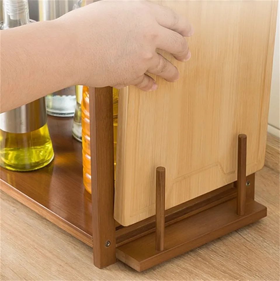 Multilayer Microwave & Multipurpose Stand Storage Shelf with Hanging Hooks & Chopping Board Holder Strong & Durable Organizer