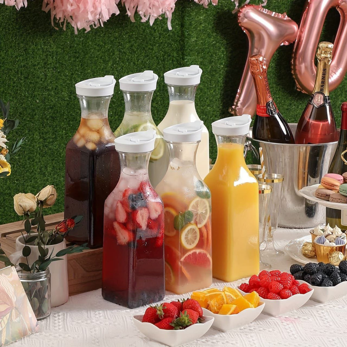 Multipurpose Square Pitcher Jars – 1600ml and 1100ml Transparent Design