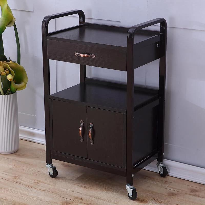 Multipurpose Trolley Cart | Versatile Organizer with Wheels | 84x50x33cm | White & Black Kitchen Storage Racks Carts