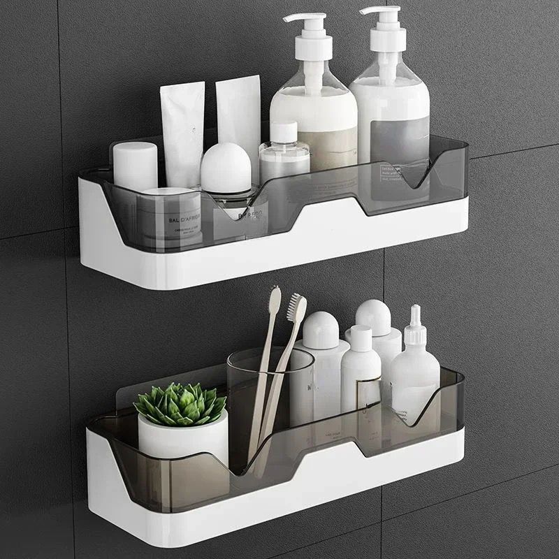 New Bathroom Shelf Organizer No Drill Shower Storage Rack in Black