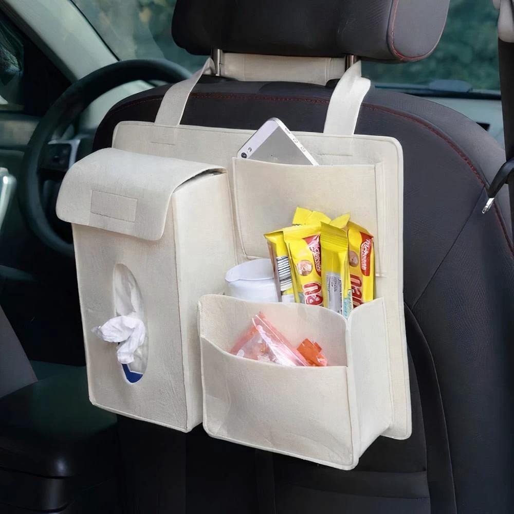 New Design Canvas Car Back Seat Organizer Waterproof Size 220mm x 270mm x 140mm Car accessories Vehicle Organizers